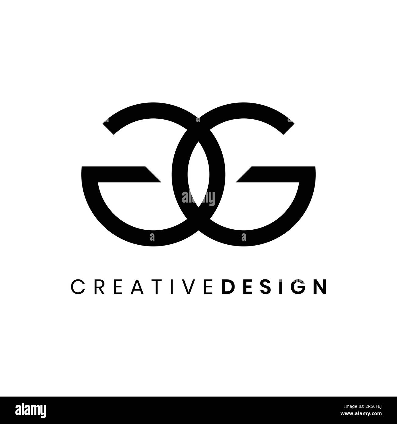 Elegant minimalist letter GG logo design vector illustration Stock