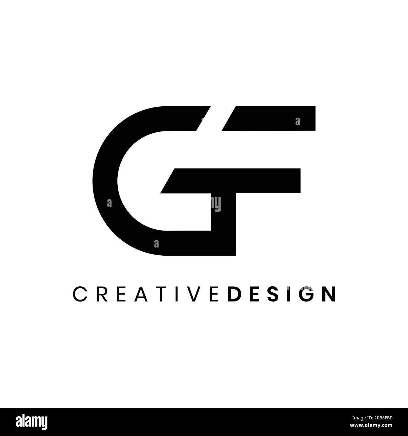 Abstract modern letter GF logo design vector illustration Stock Vector