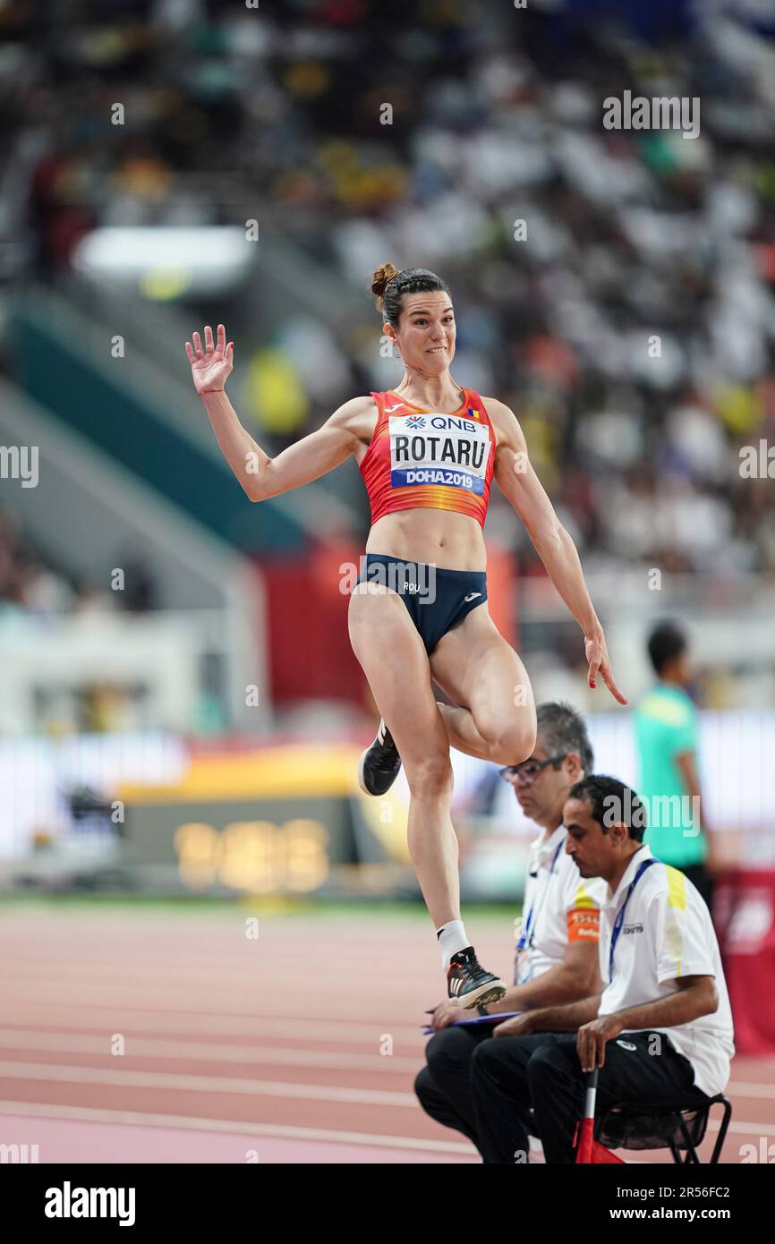 Alina Rotaru in the long jump at the Doha 2019 World Athletics