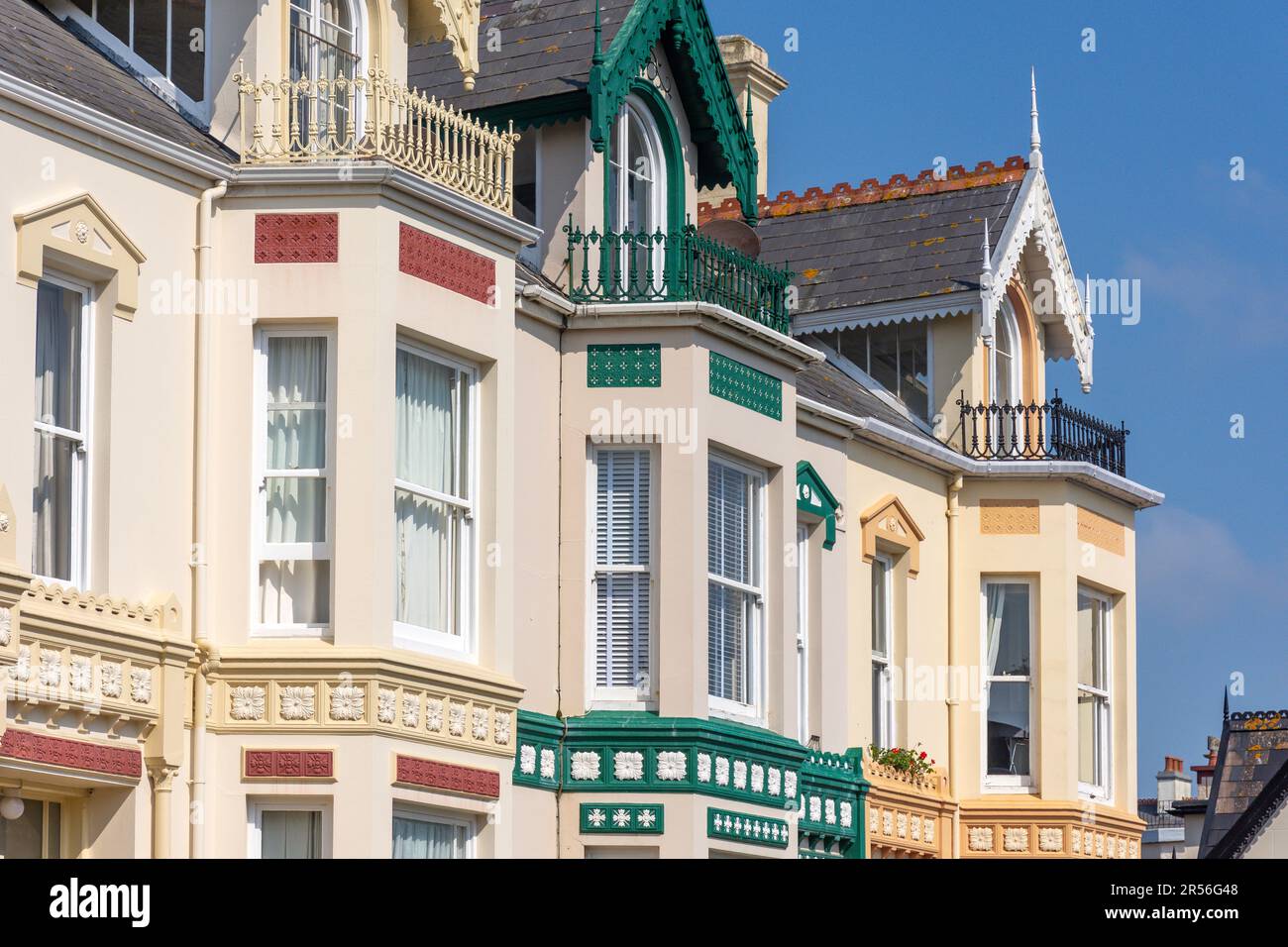 Period house frontages, Cleveland Street, St Helier, St Helier Parish