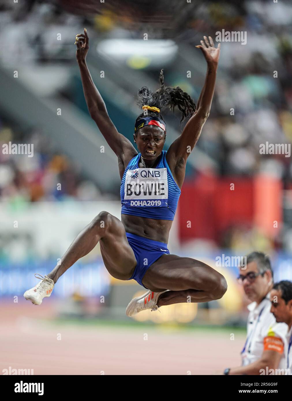 Tori Bowie in the long jump at the Doha 2019 World Athletics Championships Stock Photo Alamy