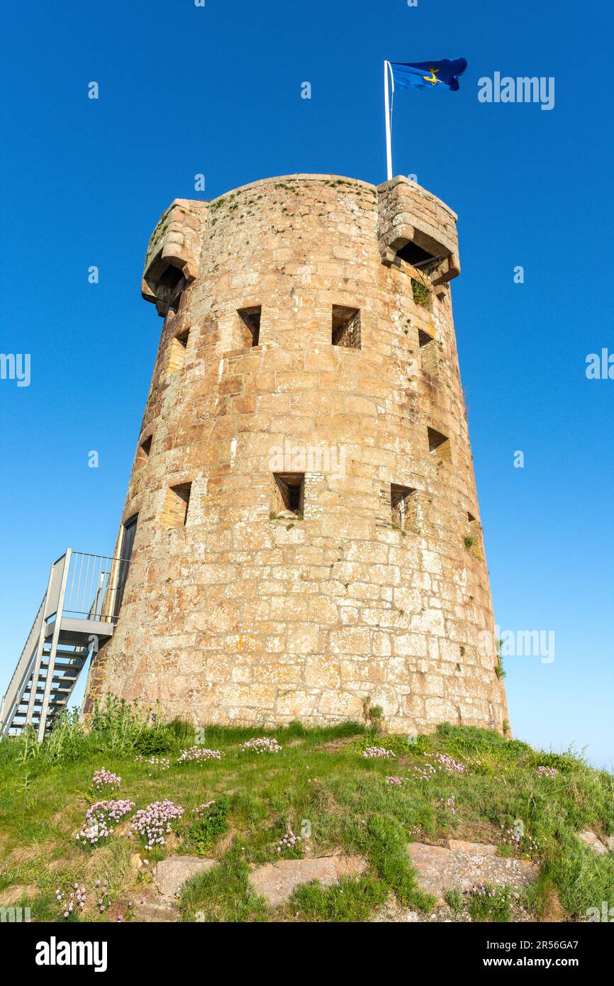 18th century Le Hocq Tower, St Clement Parish, Jersey, Channel Islands Stock Photo