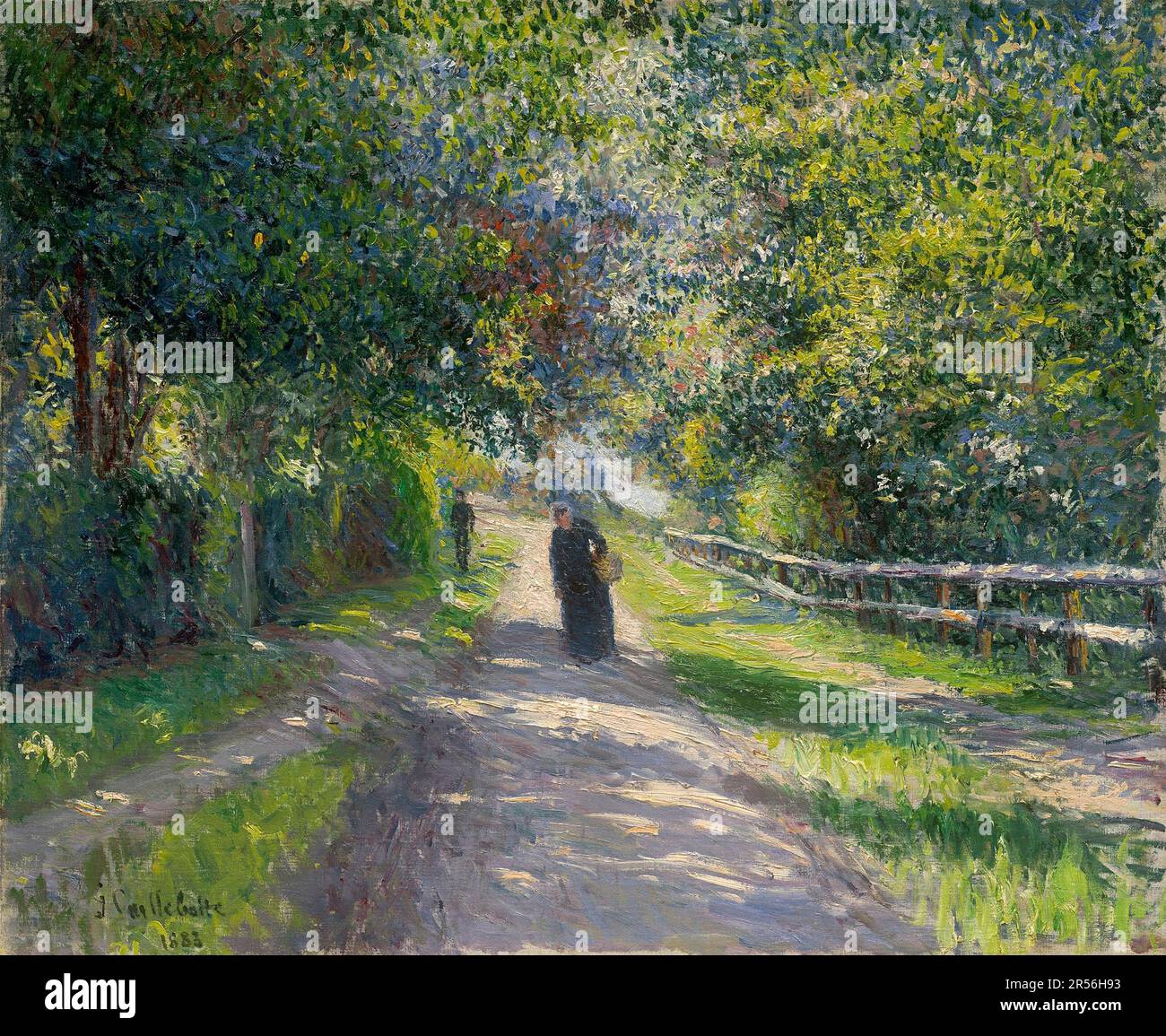 Avenue of the Villa des Fleurs in Trouville by Gustave Caillebotte (1848-1894), oil on canvas, 1883 Stock Photo