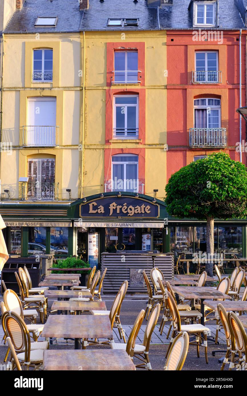 Dieppe, Normandy, France - June 24 2022: La Fregate bar and restaurant. No people, early in the morning. Stock Photo