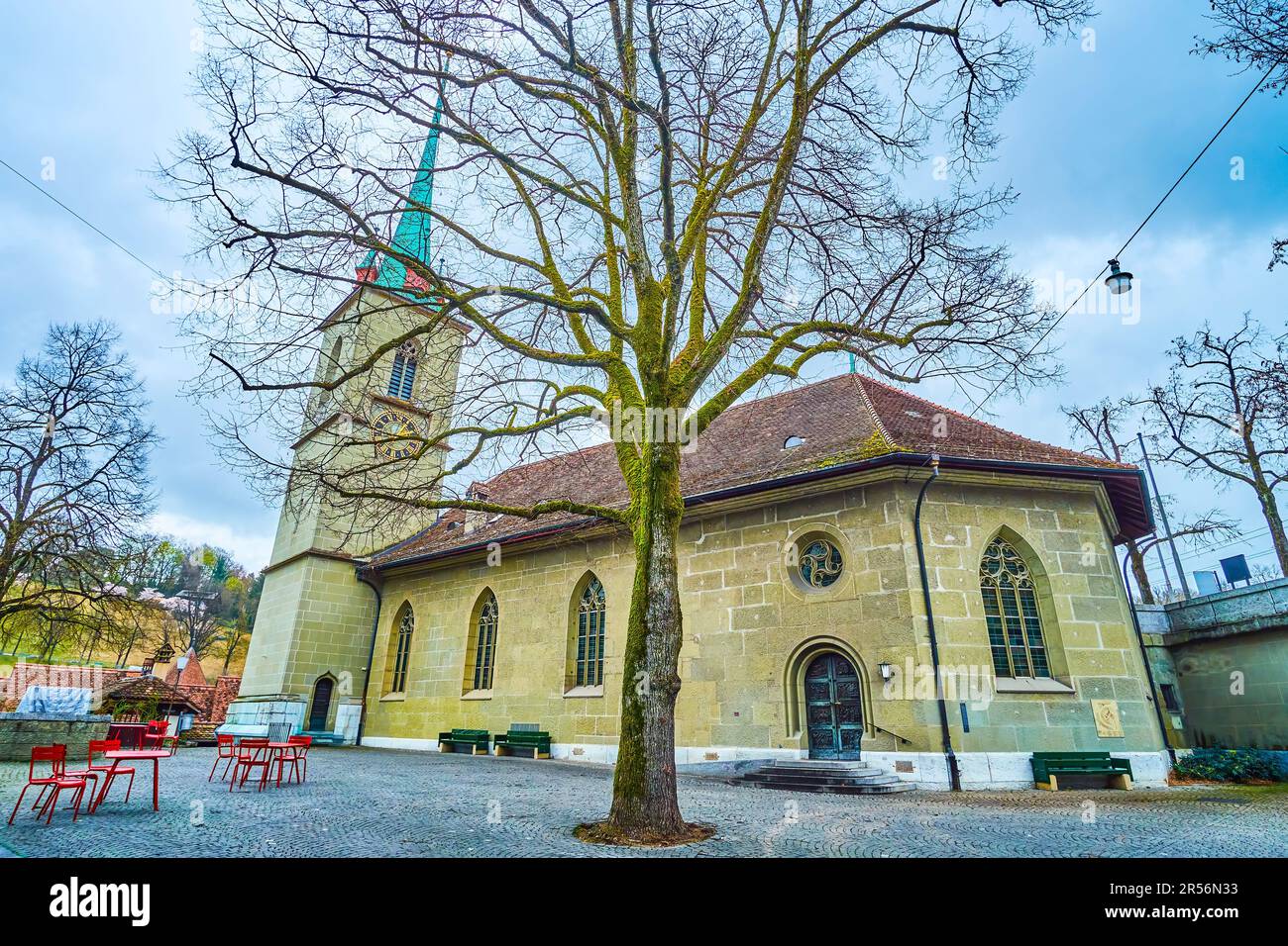 Nydeggkirche, one of the oldest churches, located in Nydegg district of Bern, Switzerland Stock Photo