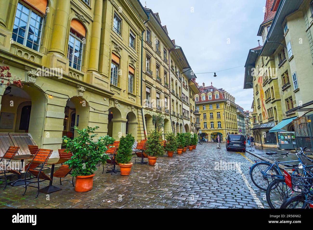 BERN, SWITZERLAND MARCH 31, 2022 The scenic outdoor dining of the