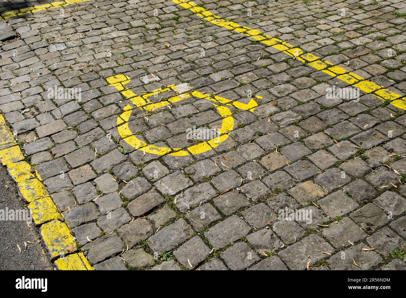 Switzerland. Canton Fribourg. Murten. Morat. handicap parking Stock Photo