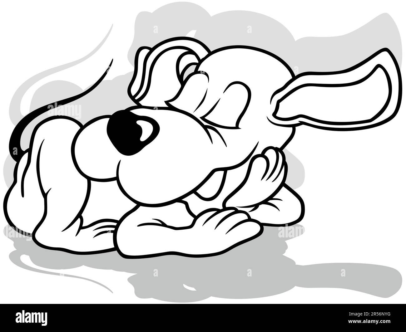 Drawing of a Sleeping Doggy with Closed Eyes Stock Vector Image & Art ...