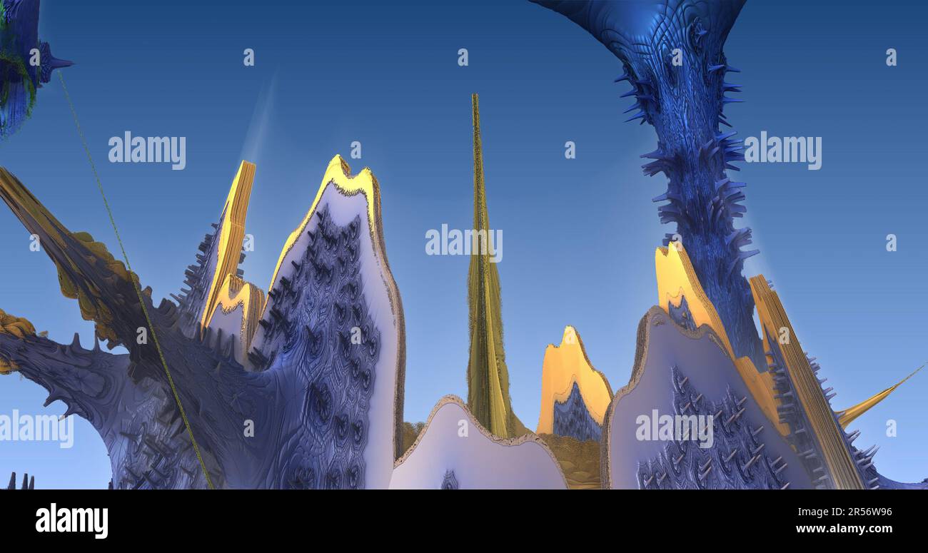 the surface of an alien planet under an alien sun 3d rendering Stock ...