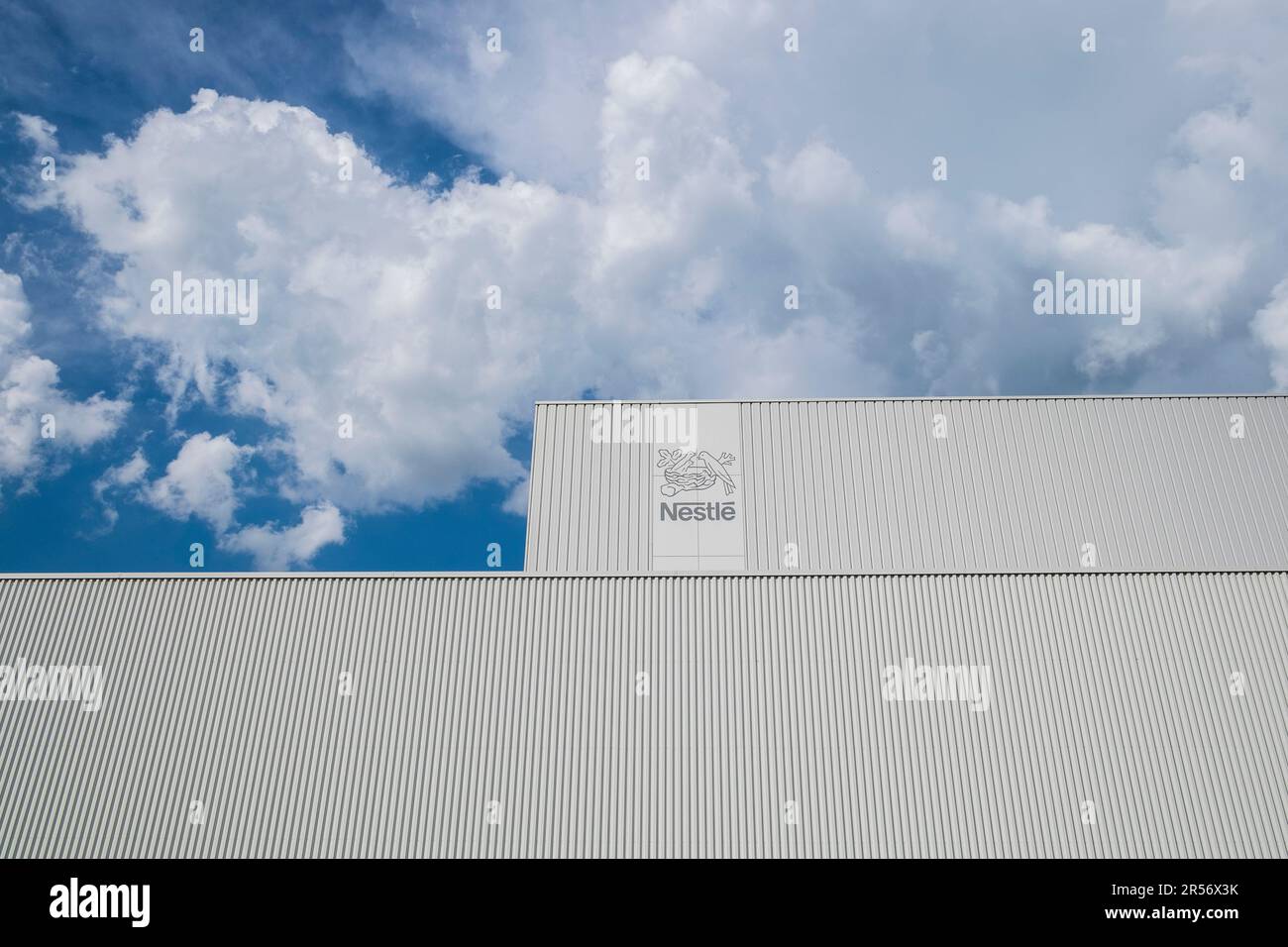 Switzerland. Canton Fribourg. Broc. Nestle factory Stock Photo