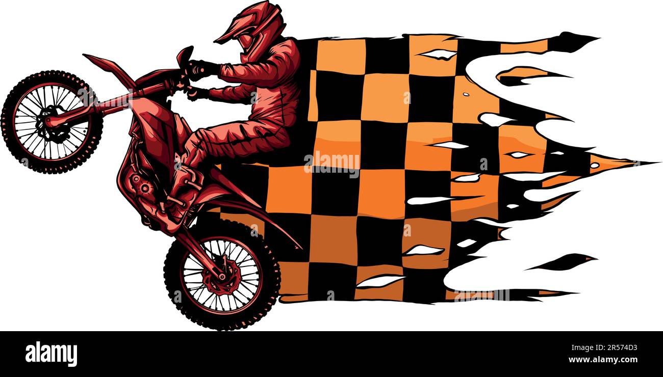vector illustration of motocross racing flag background template Stock