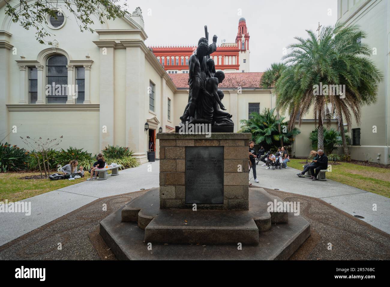 St. Augustine, Florida December 31, 2022 Statue of Father Pedro