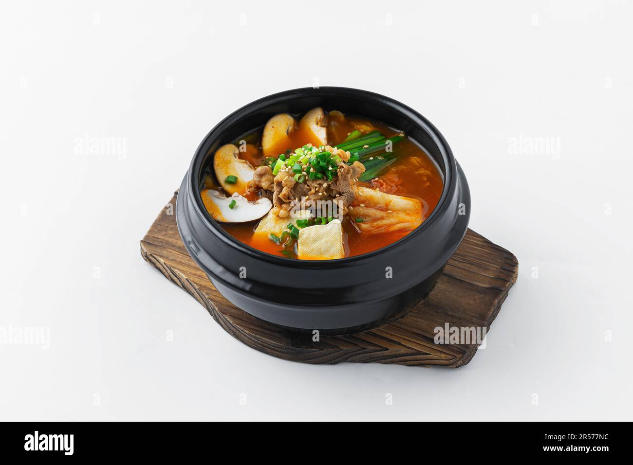 Red Kimchi Beef Soup，kimchi jjigae，korea style Stock Photo Alamy