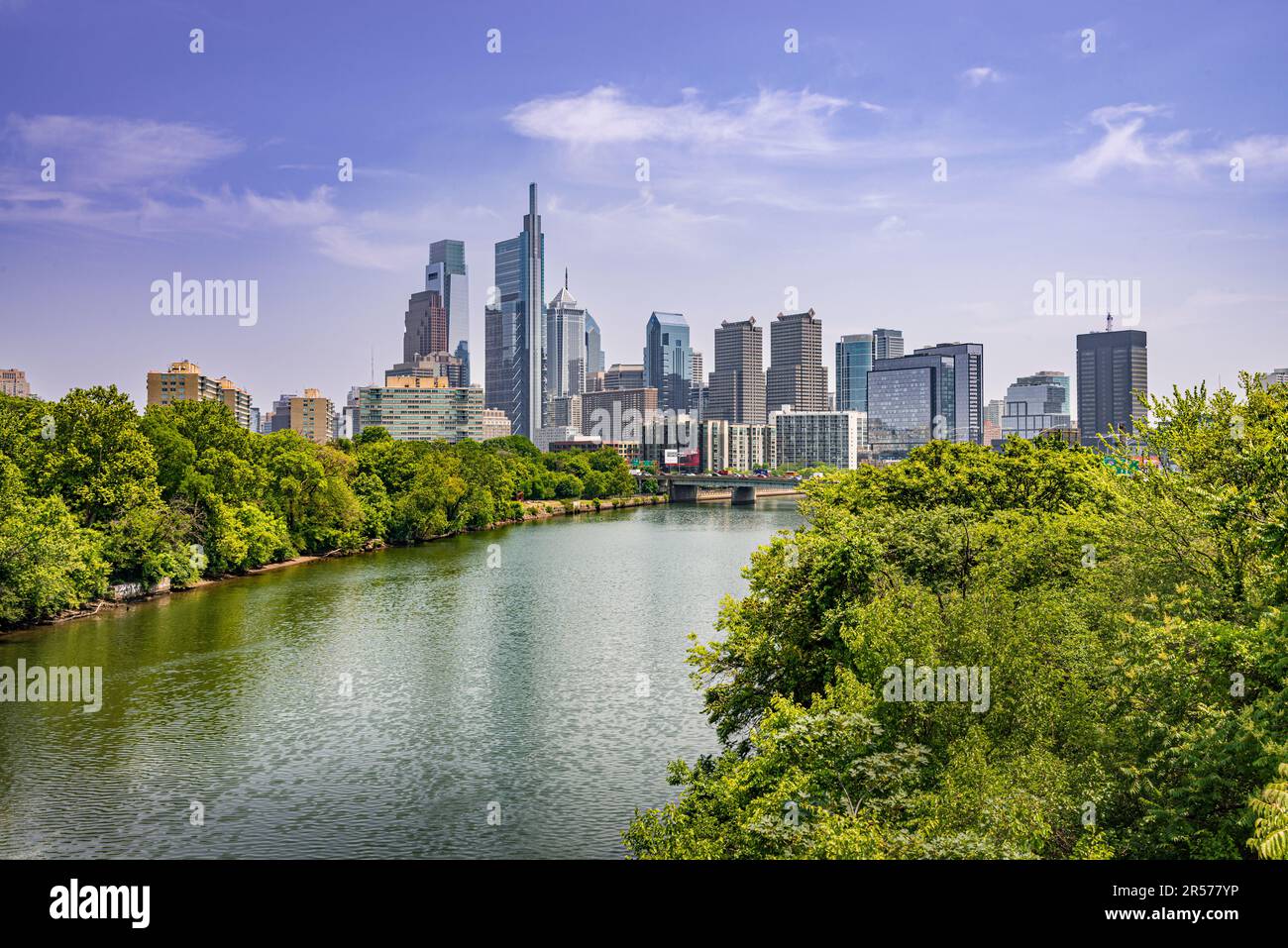Aerial view of Philadelphia Pennsylvania USA skyline Stock Photo