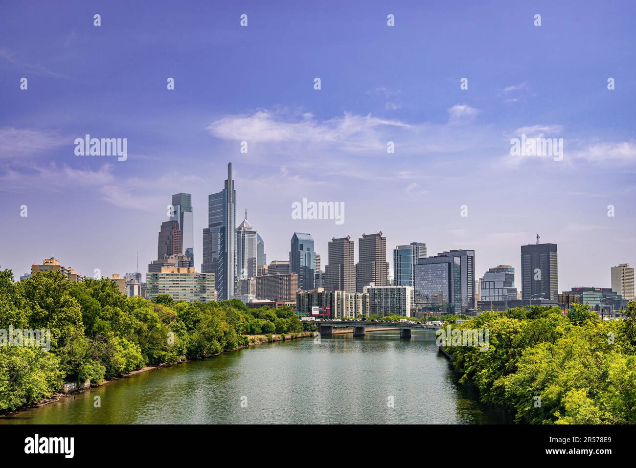 Aerial view of Philadelphia Pennsylvania USA skyline Stock Photo