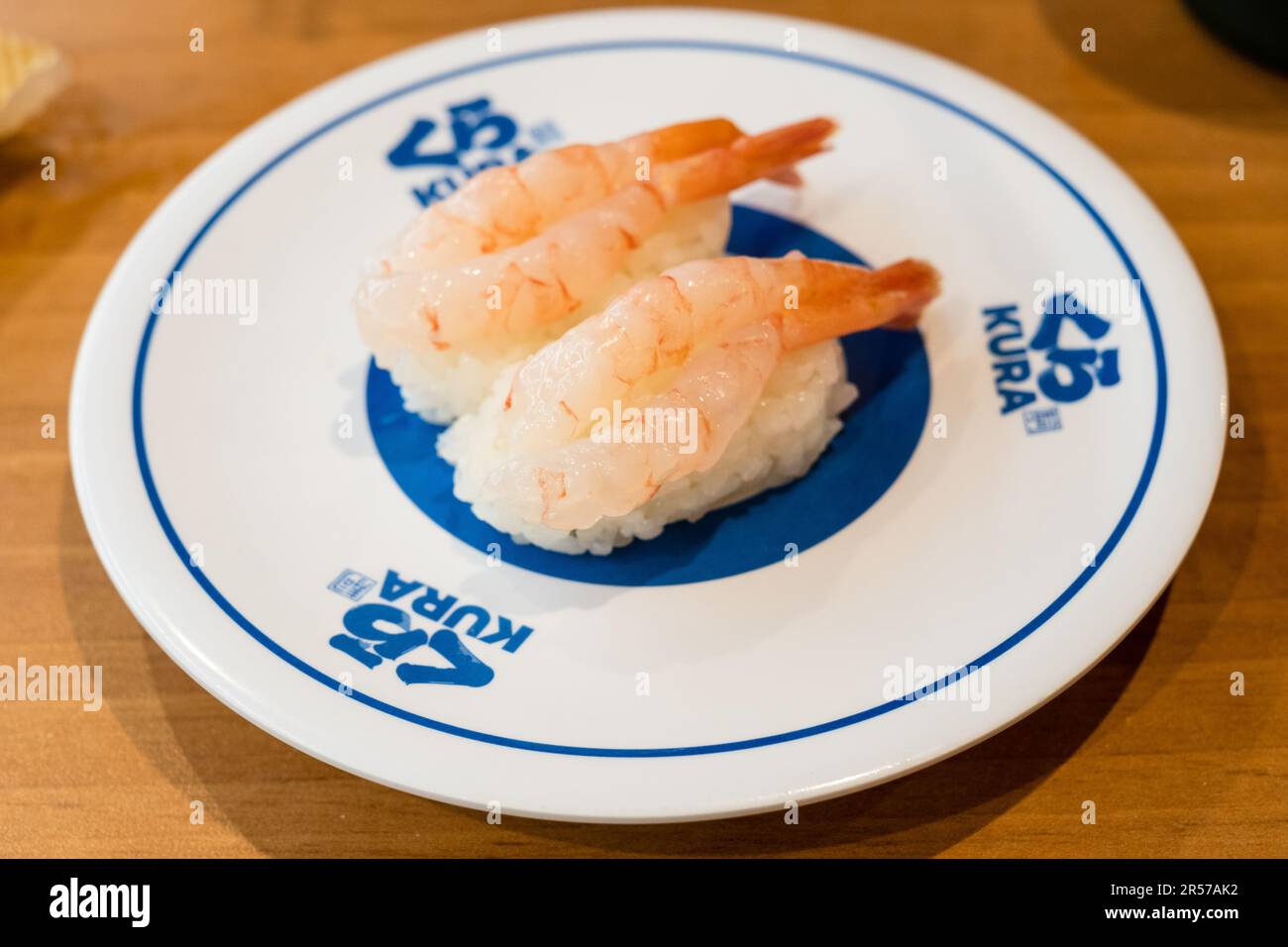 A plate of sushi at Kura Sushi, Japan Stock Photo