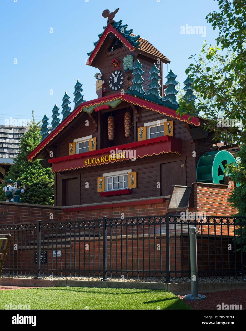A giant cuckoo clock with figurines that move to music every half hour