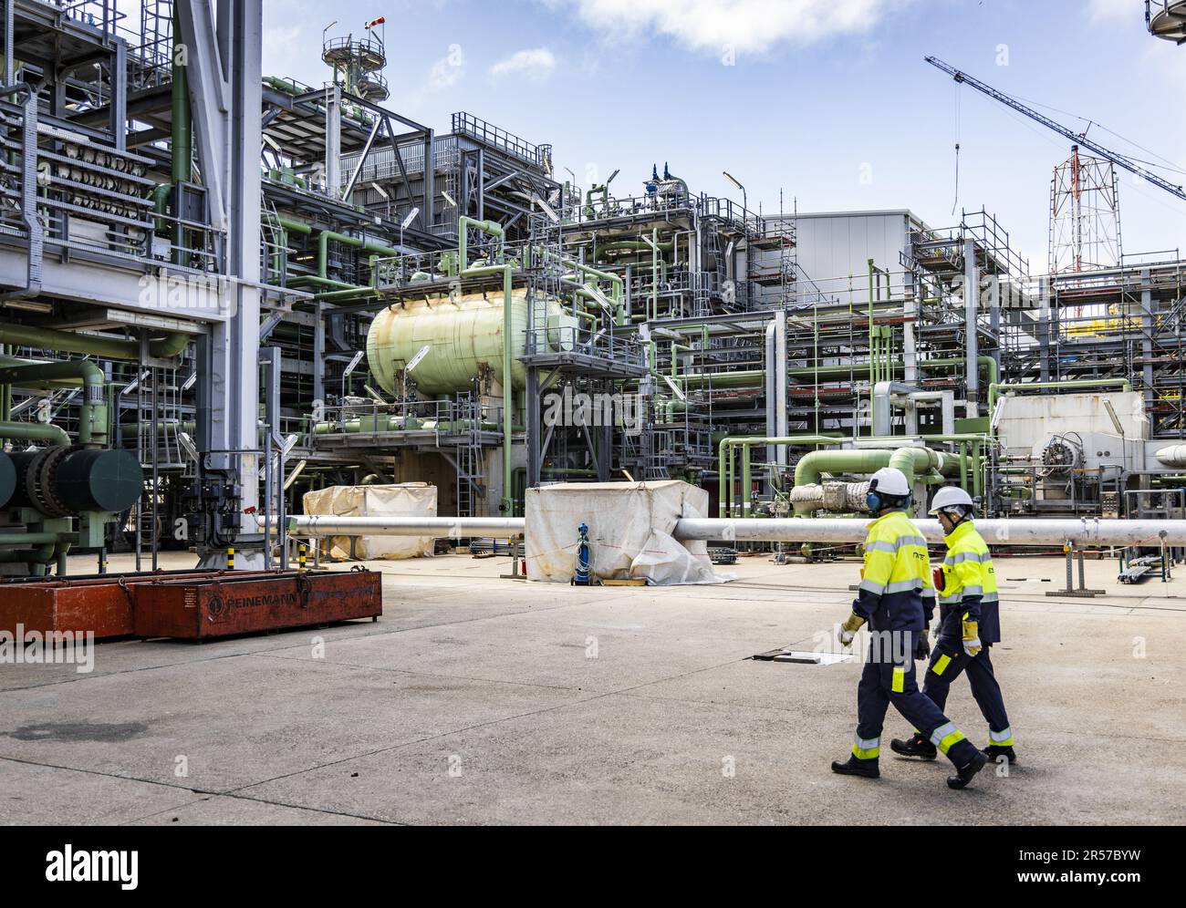 ROTTERDAM Employees on the site of the Neste refinery on the