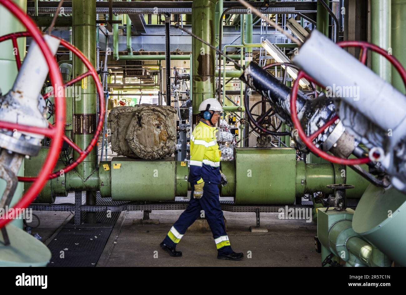 ROTTERDAM Employees on the site of the Neste refinery on the