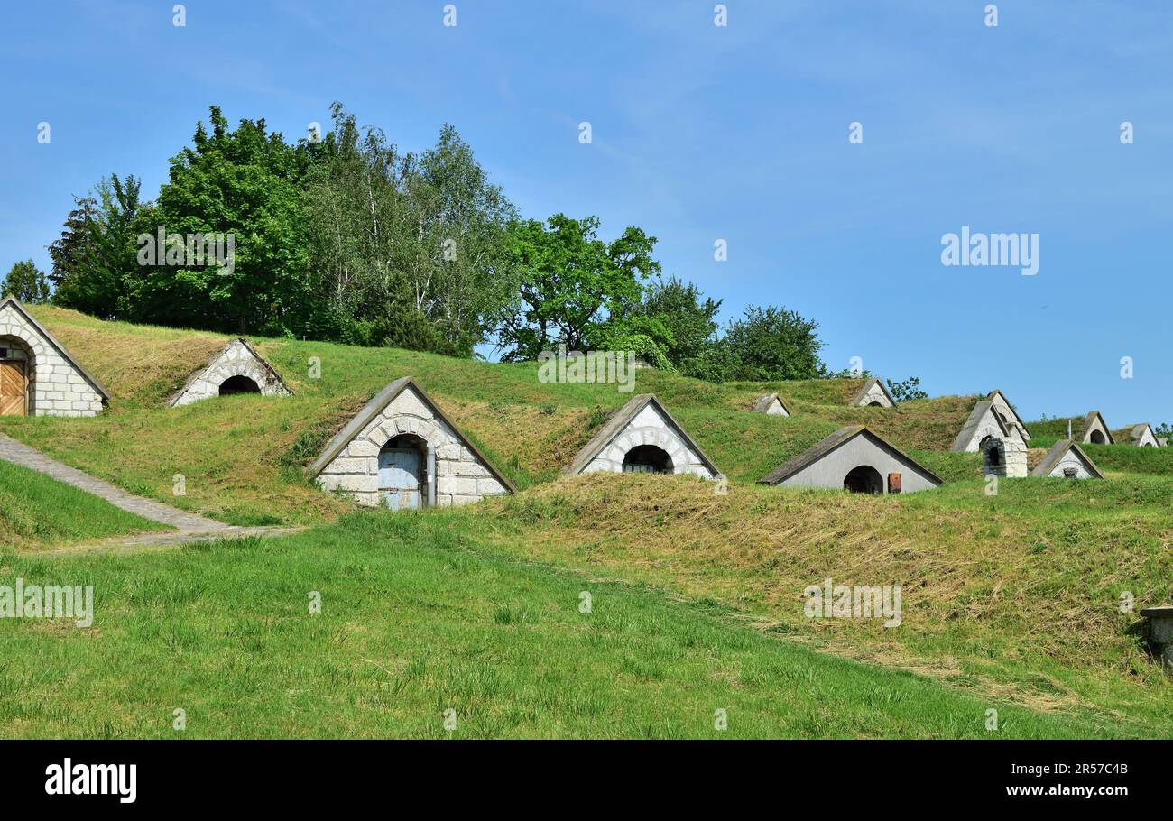 Iconic wine cellars of Hercegkút, Hungary, famous Tokaj wine region Stock Photo Alamy