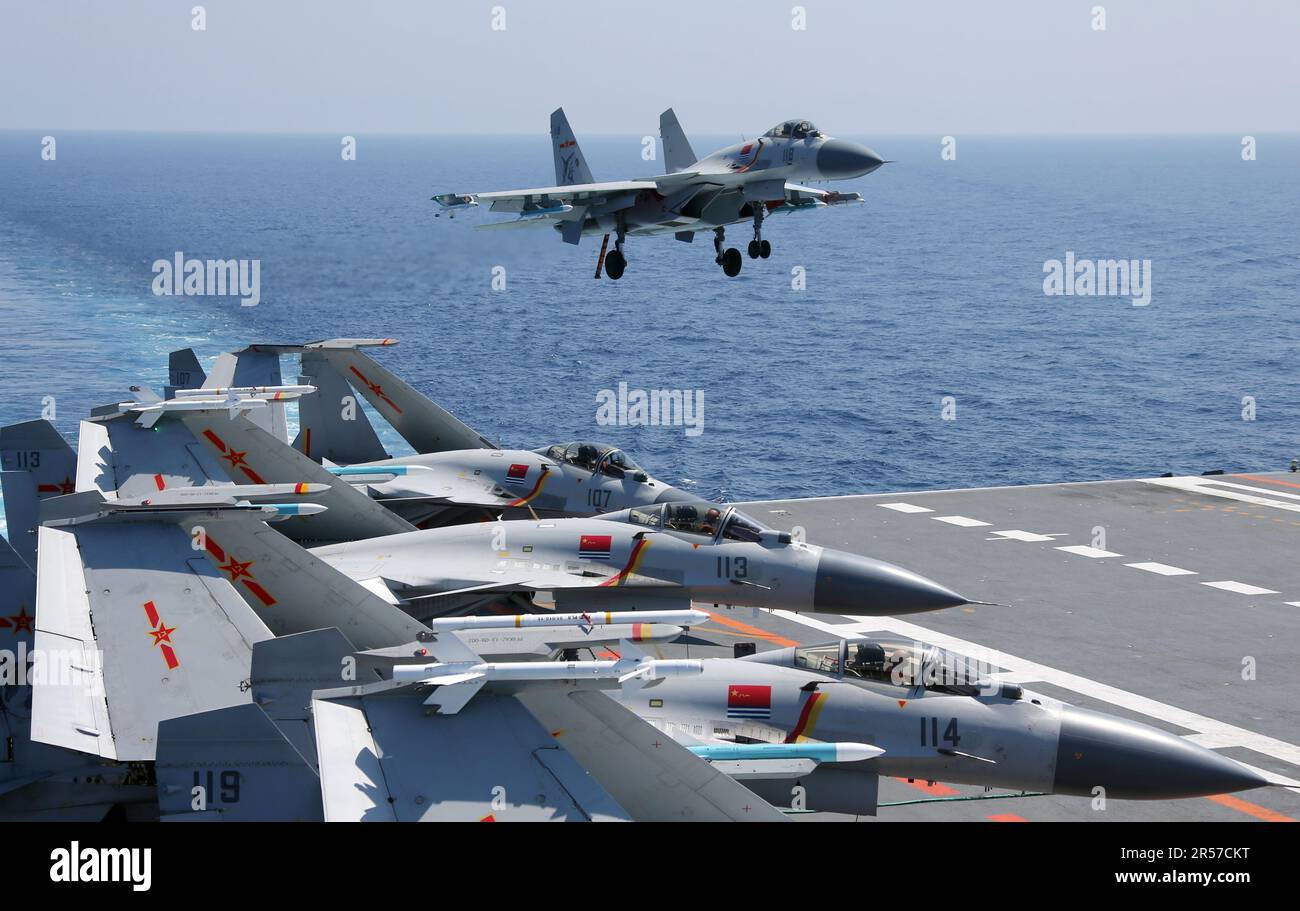 The Shenyang J-15, is a Chinese carrier-based fifth-generation fighter developed by the Shenyang Aircraft Corporation (SAC) and the 601 Institute. Stock Photo