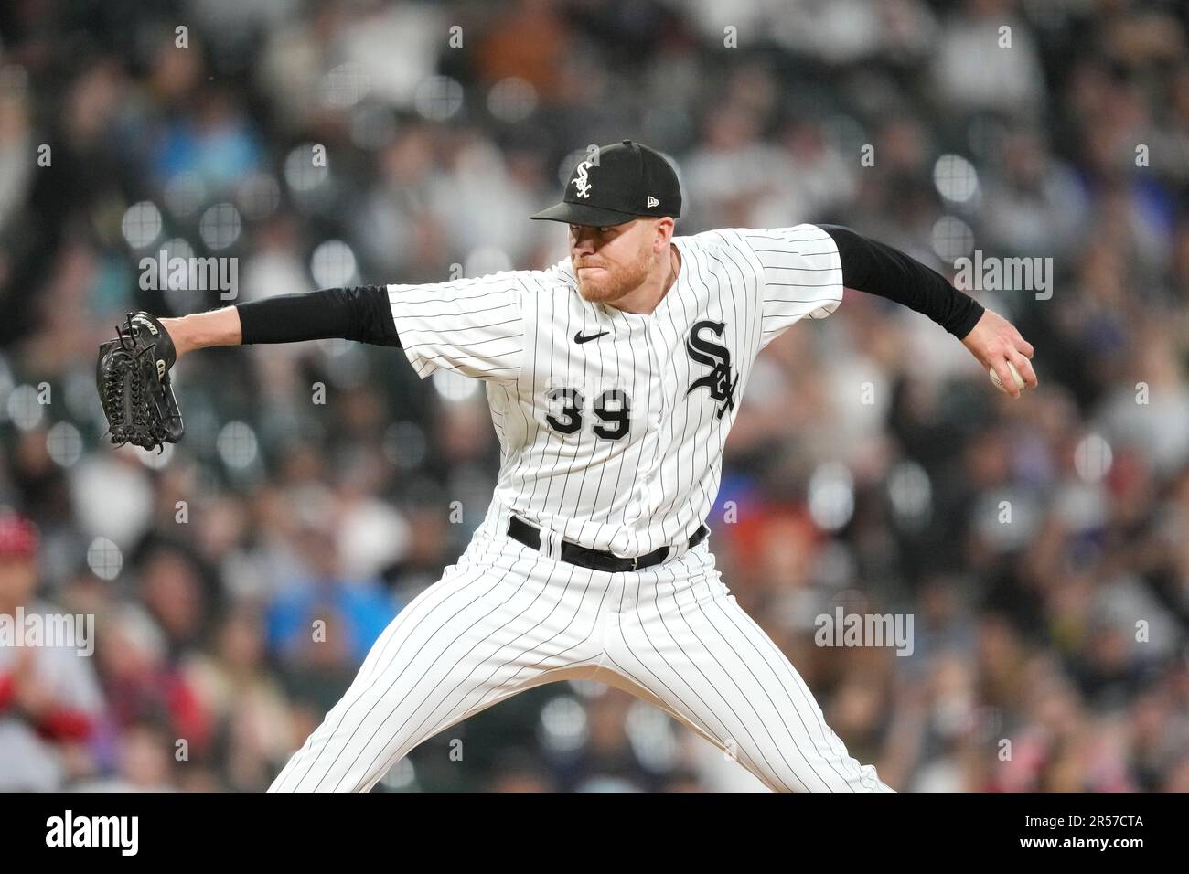 Chicago White Sox relief pitcher Aaron Bummer delivers in a baseball
