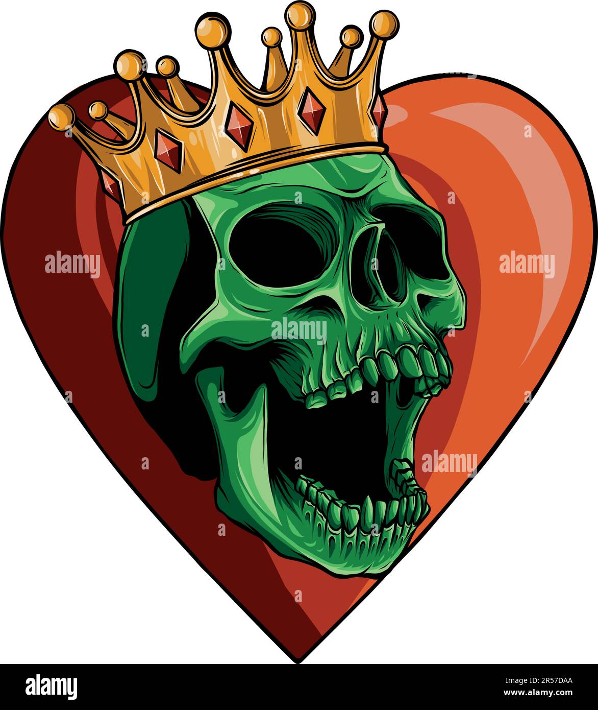 vector skull with crown on white background Stock Vector Image & Art ...