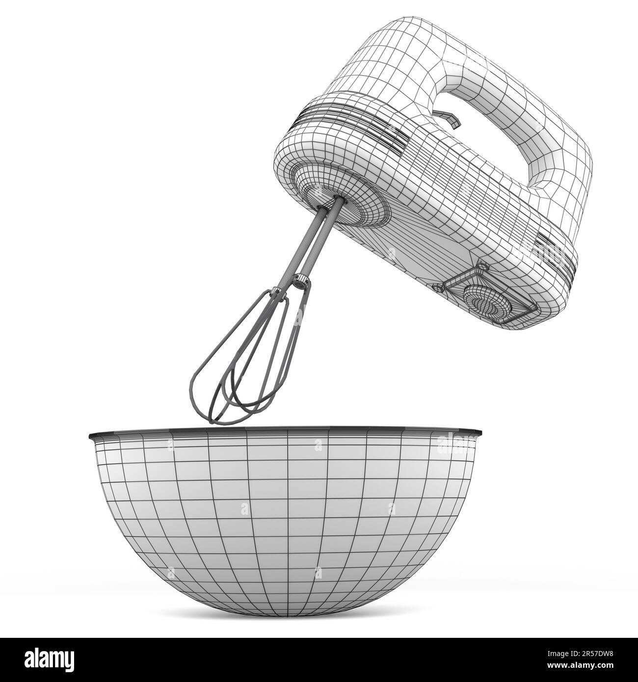 Electric mixer kitchen appliance for mixing and blending isolated on