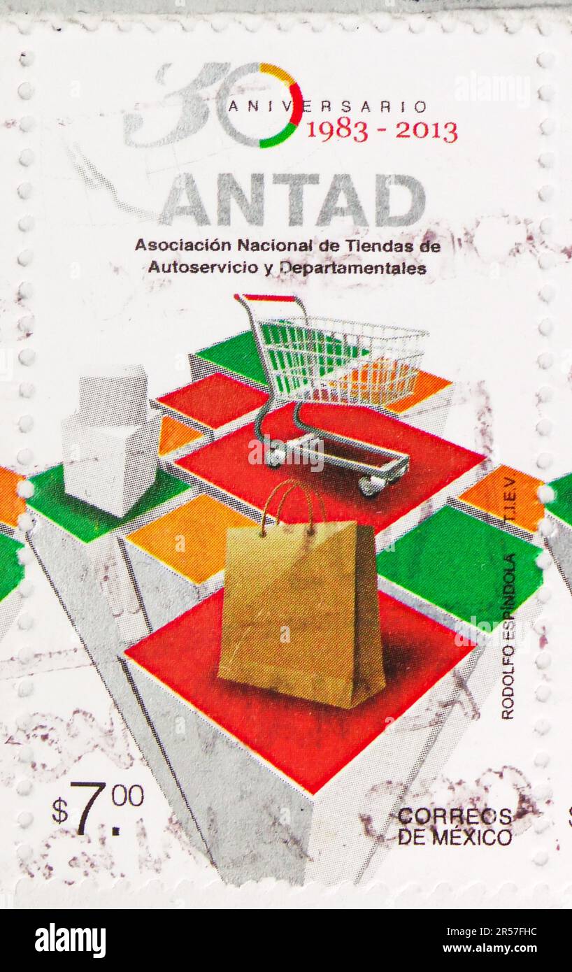 MOSCOW, RUSSIA MAY 17, 2023 Postage stamp printed in Mexico devoted