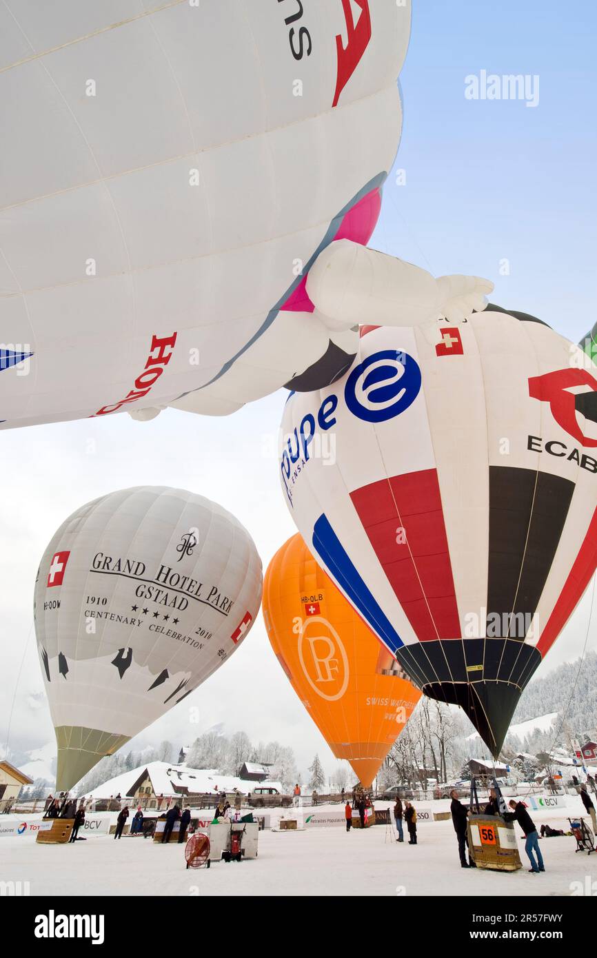 Balloons International Festival. Chateau d'Oex. Switzerland Stock Photo