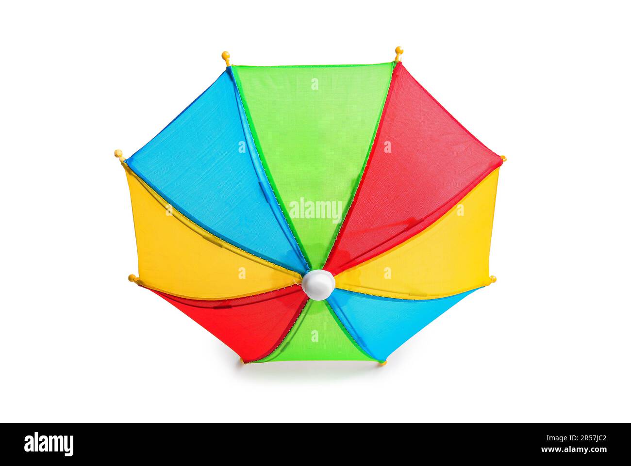 Mini colorful umbrella on white background Stock Photo