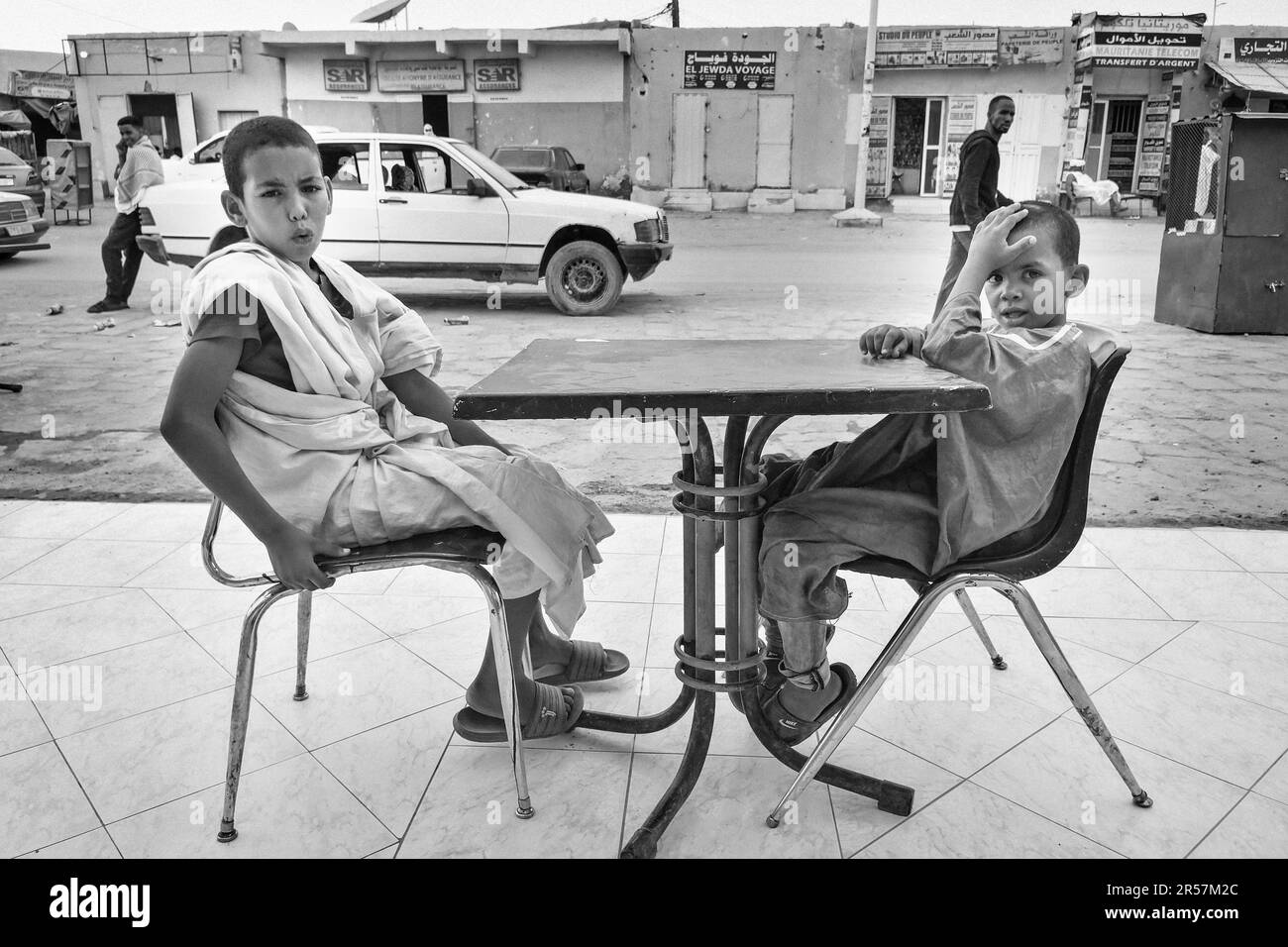 Mauritania, Adrar region, Atar, daily life, boys Stock Photo