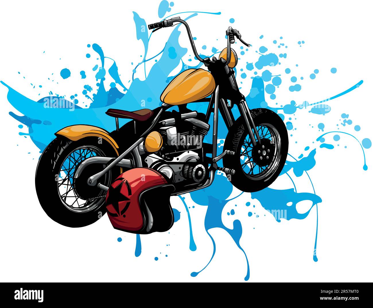 vector illustration of Classic vintage motorcycle and helmet Stock ...