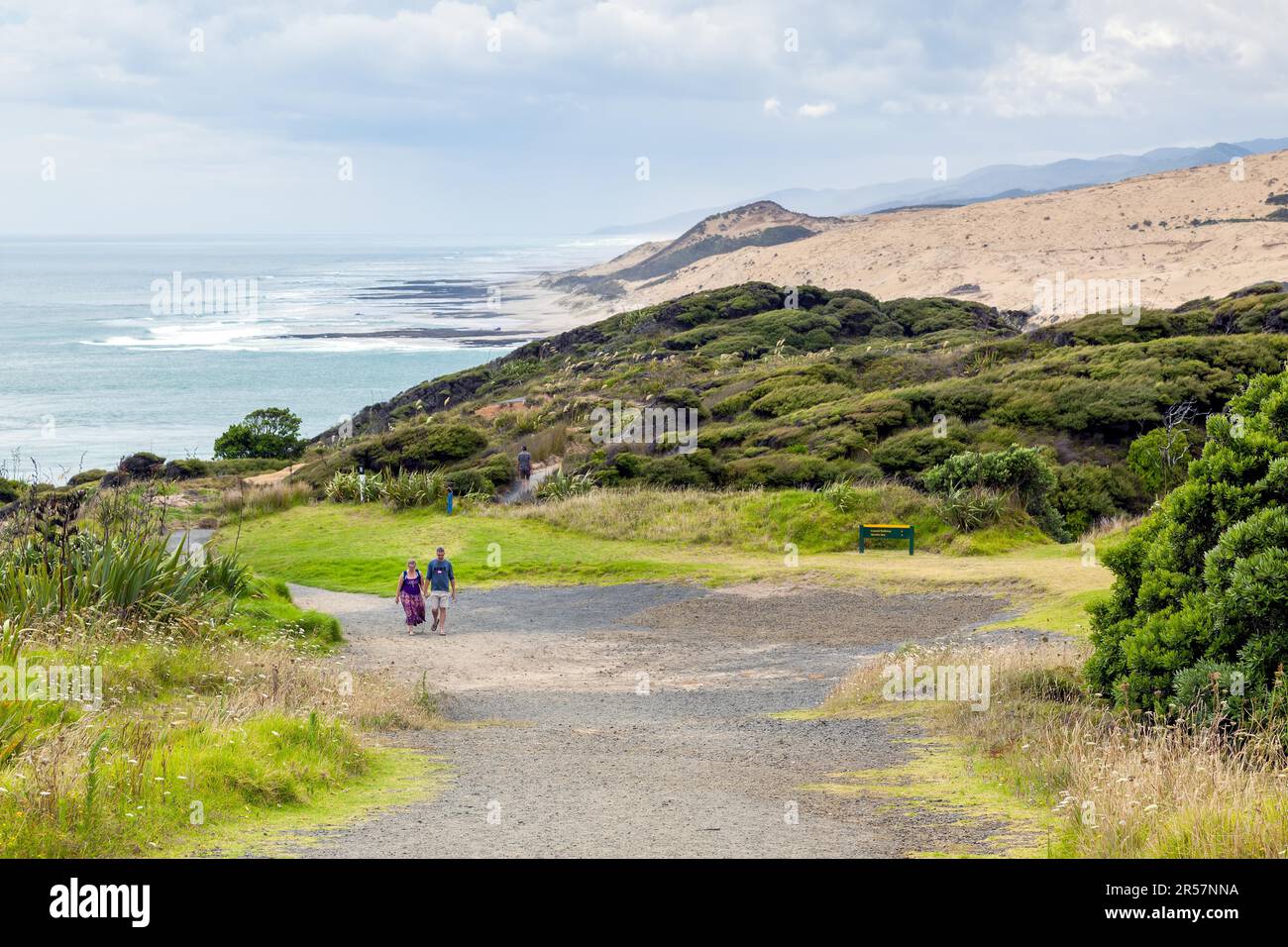 Coastal Walk Arai-Te-Uru Recreation reserve in Omapere in New Zealand Stock Photo