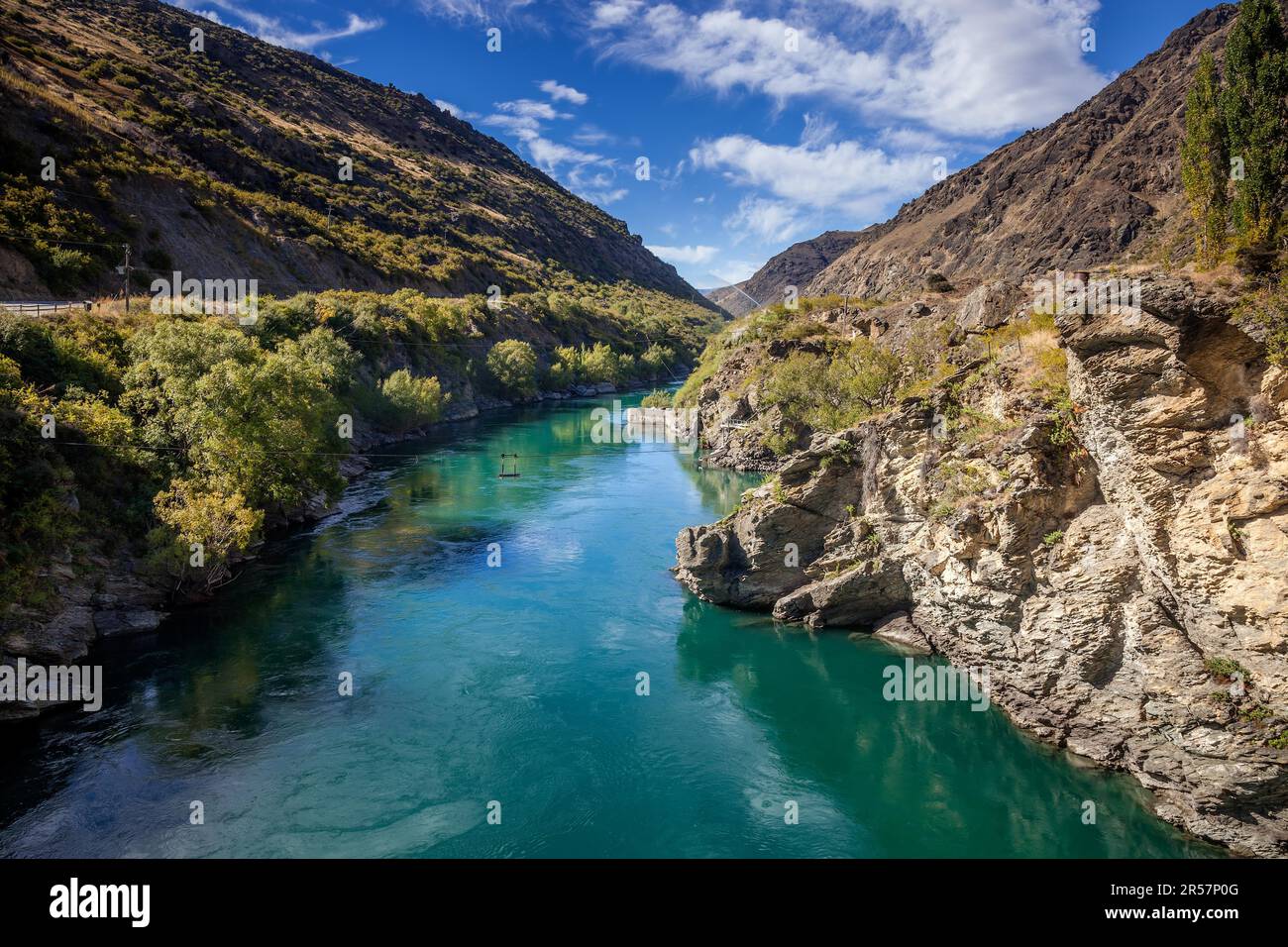 Old gold mining area of Ripponvale by the Kawarau River in New Zealand Stock Photo