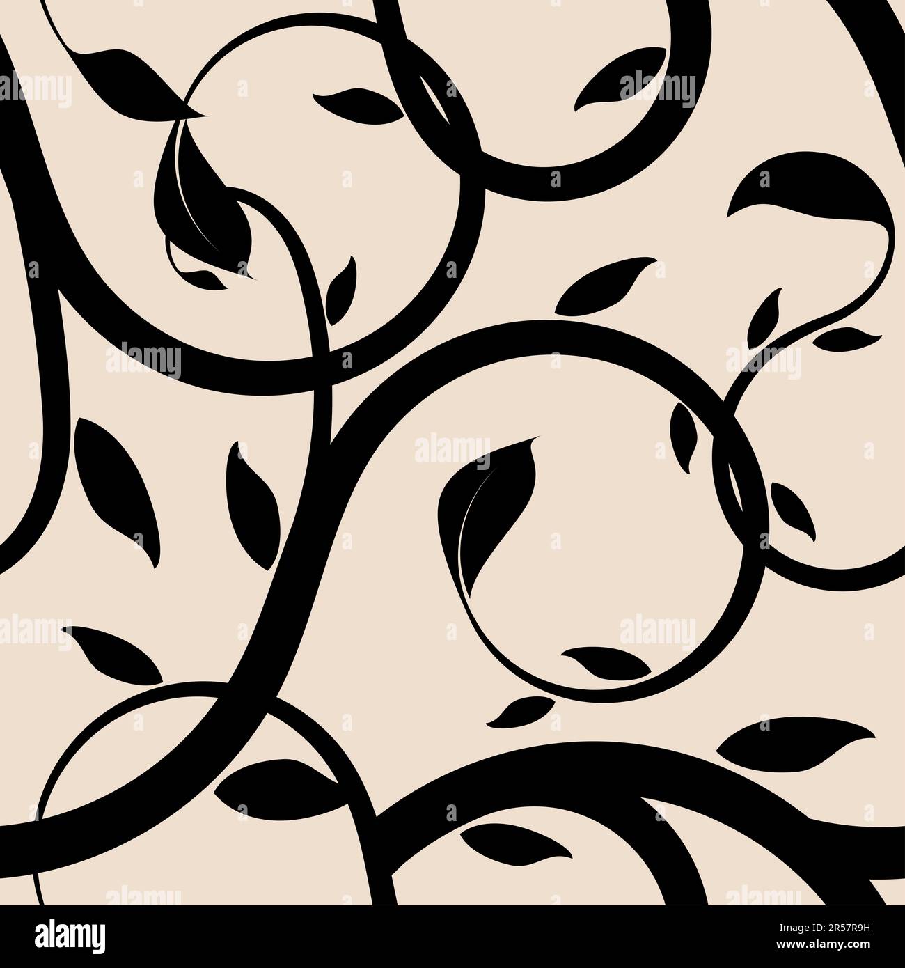 Seamless stylish flourish design pattern, vector illustration Stock Photo