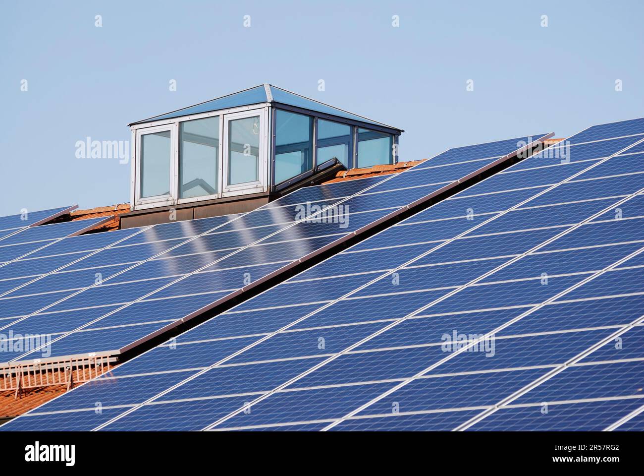 House roof with photovoltaics installation Stock Photo - Alamy