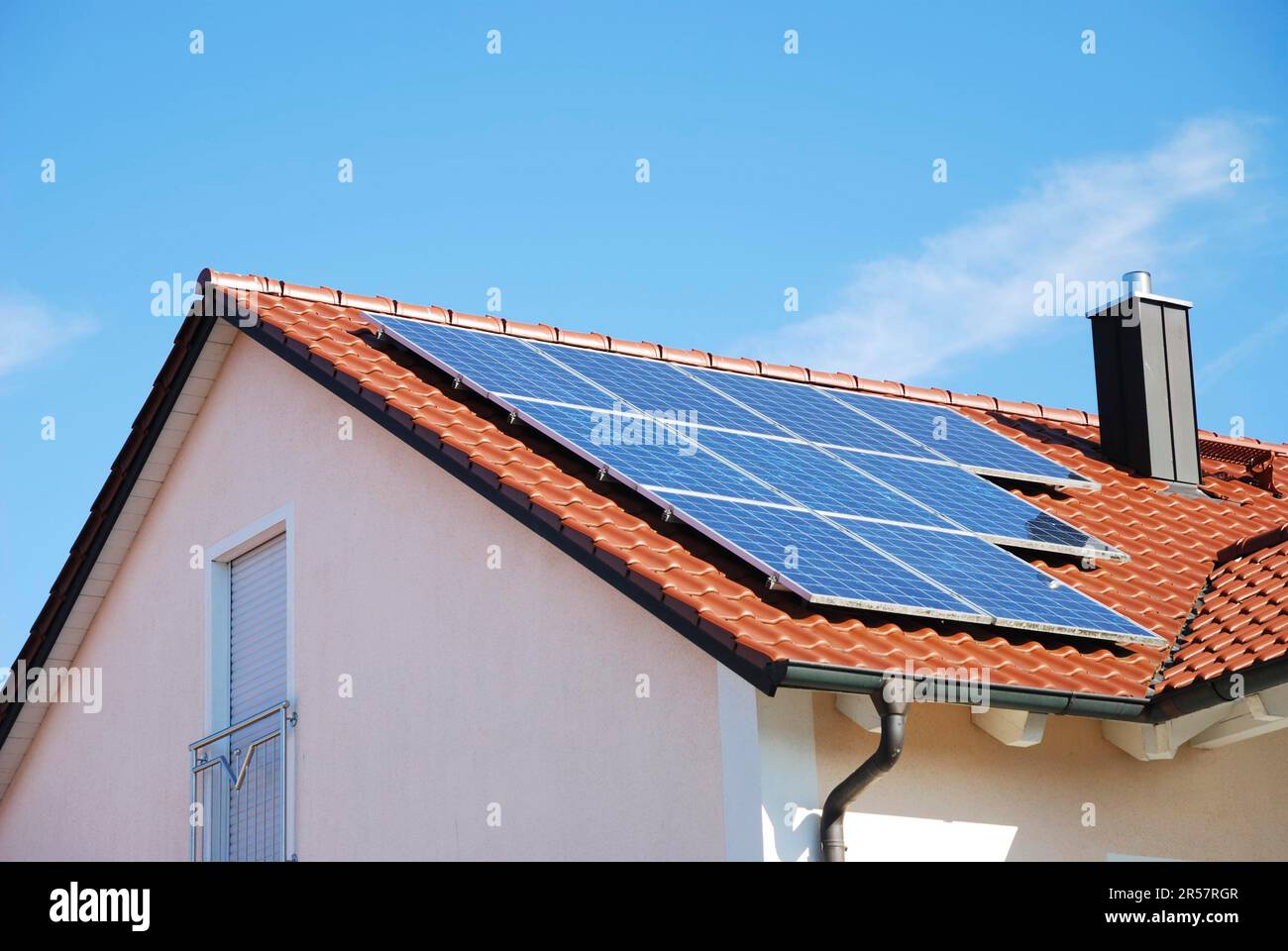 House roof with photovoltaics installation Stock Photo - Alamy