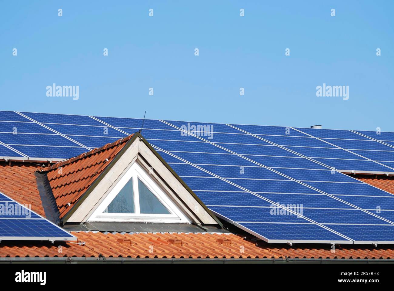 House roof with photovoltaics installation Stock Photo - Alamy