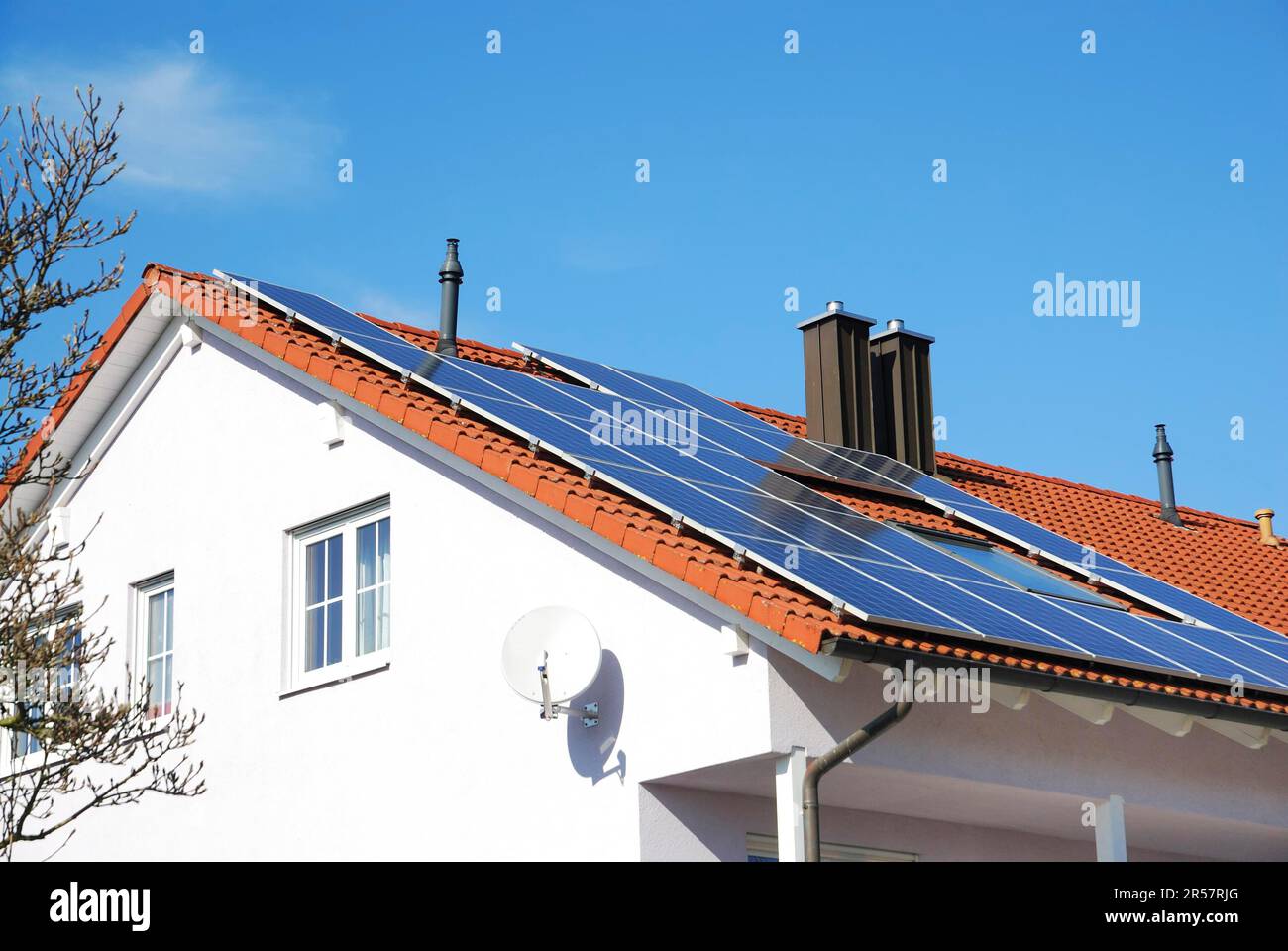 House roof with photovoltaics installation Stock Photo - Alamy