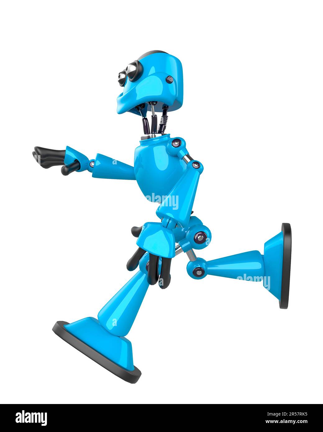 nice robot is running side view, 3d illustration Stock Photo - Alamy
