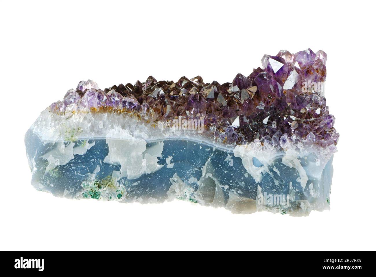 Macro of an Isolated amethyst crystal rock Stock Photo