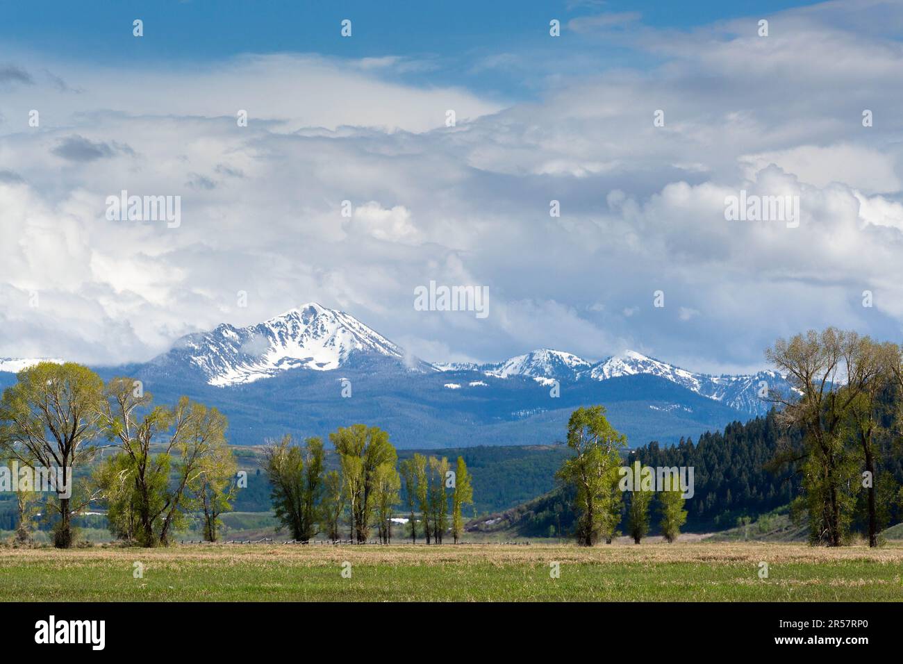 Storm clouds lifting from Jackson Peak as it rises above Antelope Flats ...