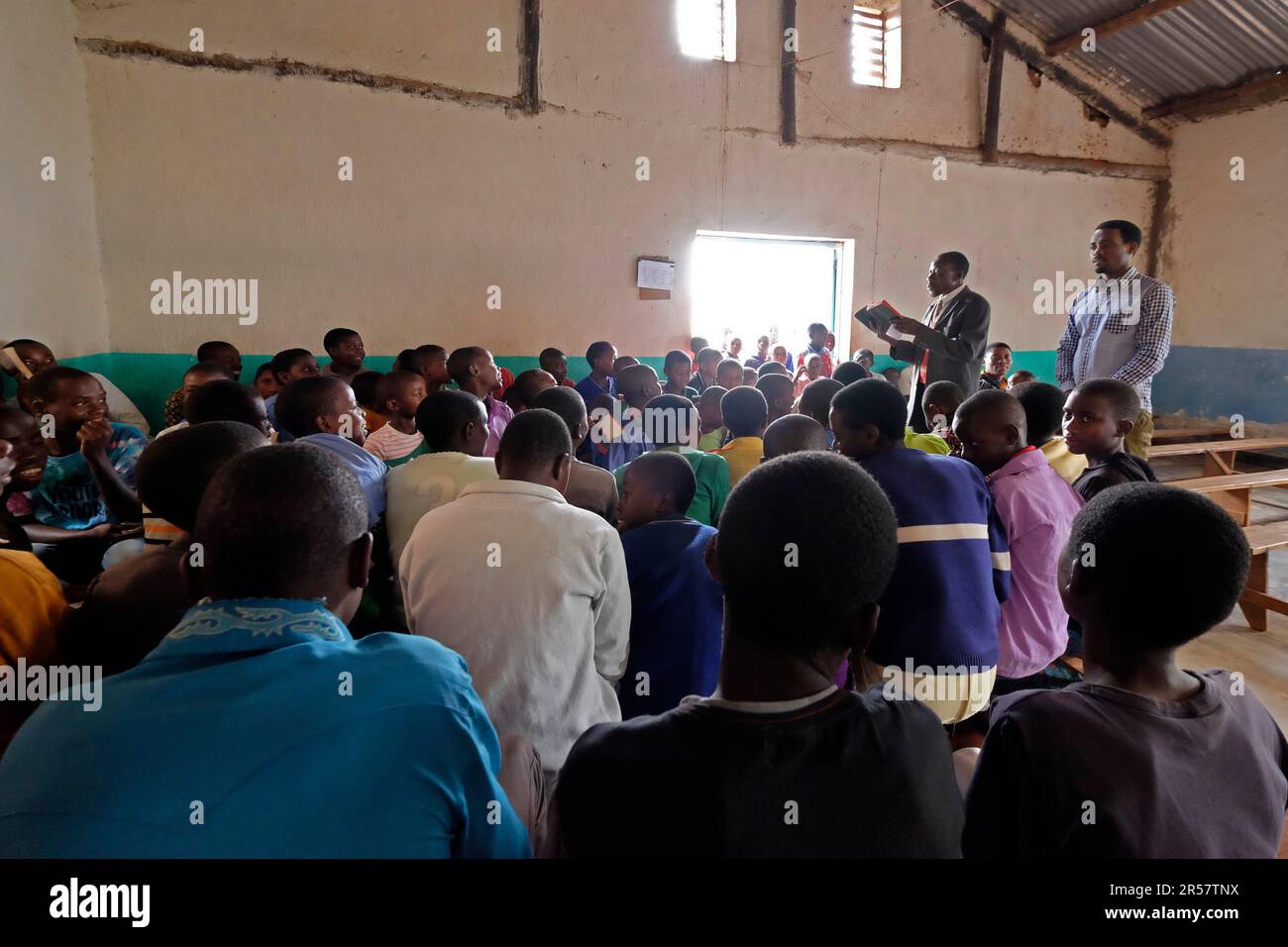 Rwanda. Burera lake. surrounding of Kidaho. local school Stock Photo