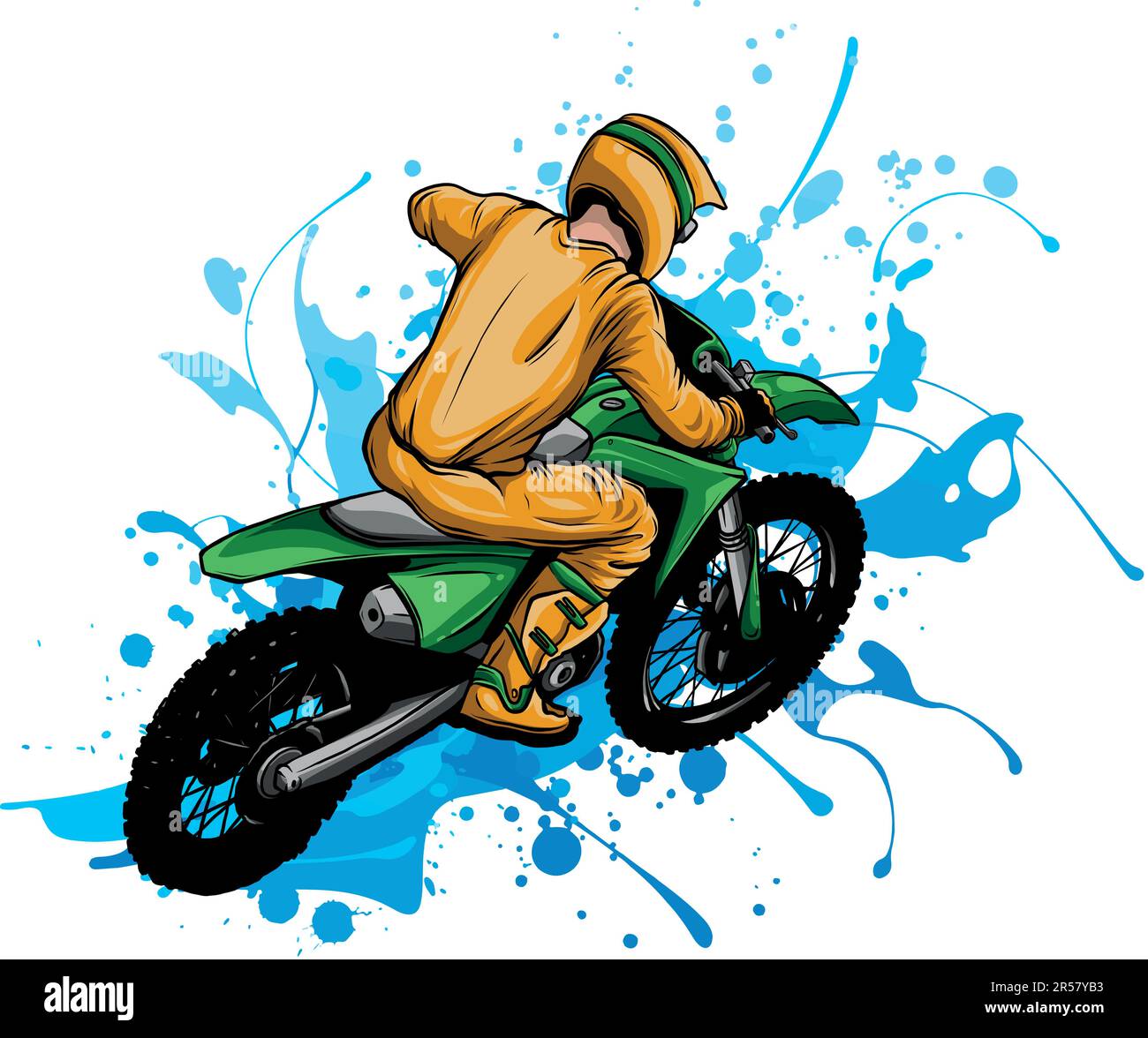 Tail Whipping Motocross Stock Illustration - Download Image Now