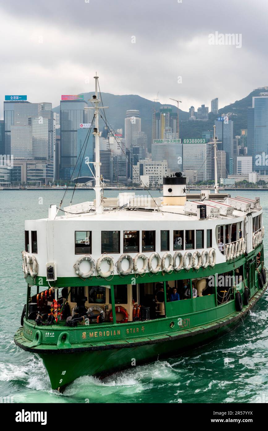 The Star Ferry and Hong Kong Island Skyline, Hong Kong, China Stock