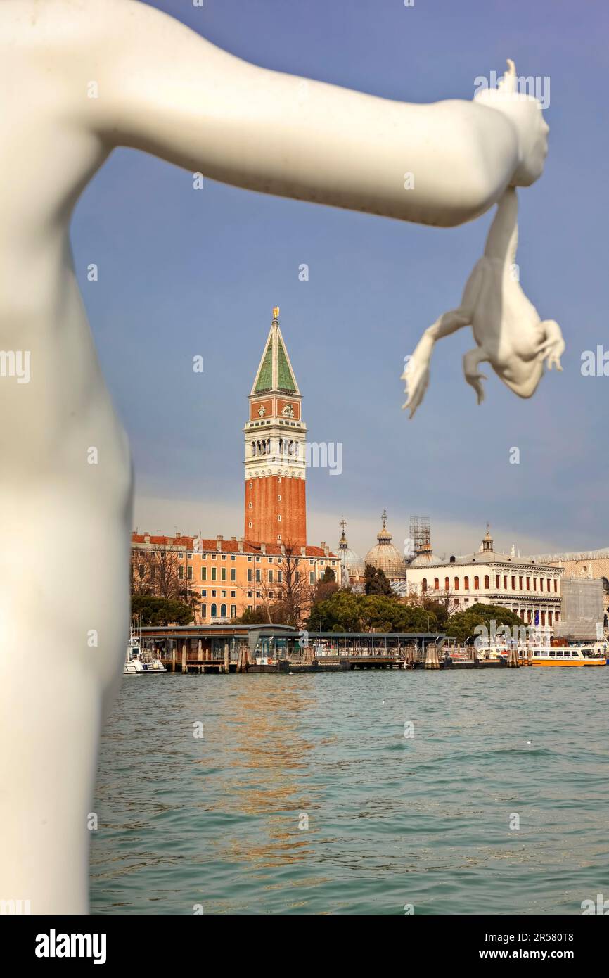 St. Mark's Rower Sculpture, Boy with Frog, St Mark's Tower, St Mark's Basilica, Venice ...