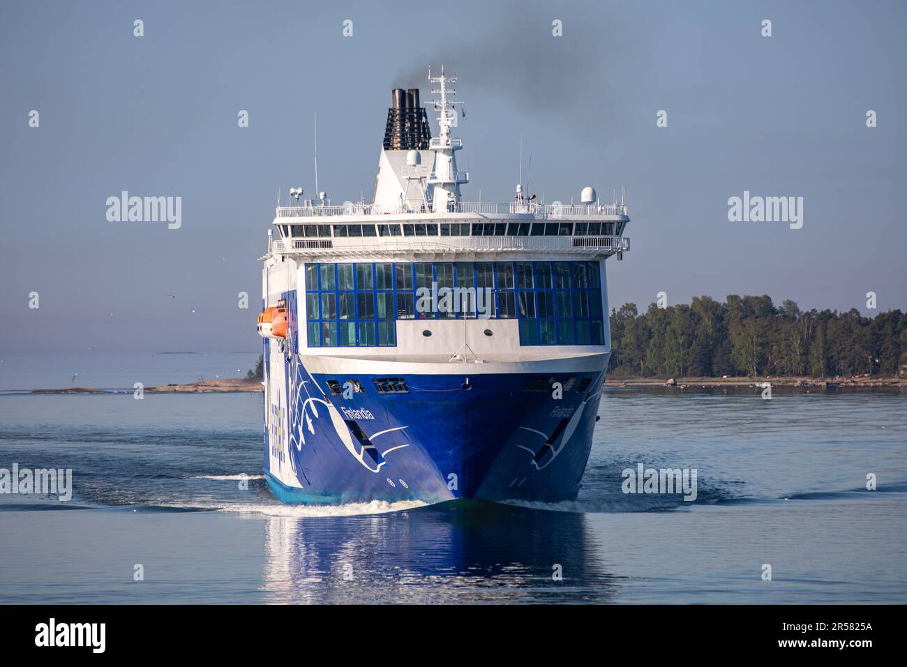Cruise ferry M/S Finlandia of Eckerö Line shipping company approaching Länsiterminaali 2 in Helsinki, Finland Stock Photo
