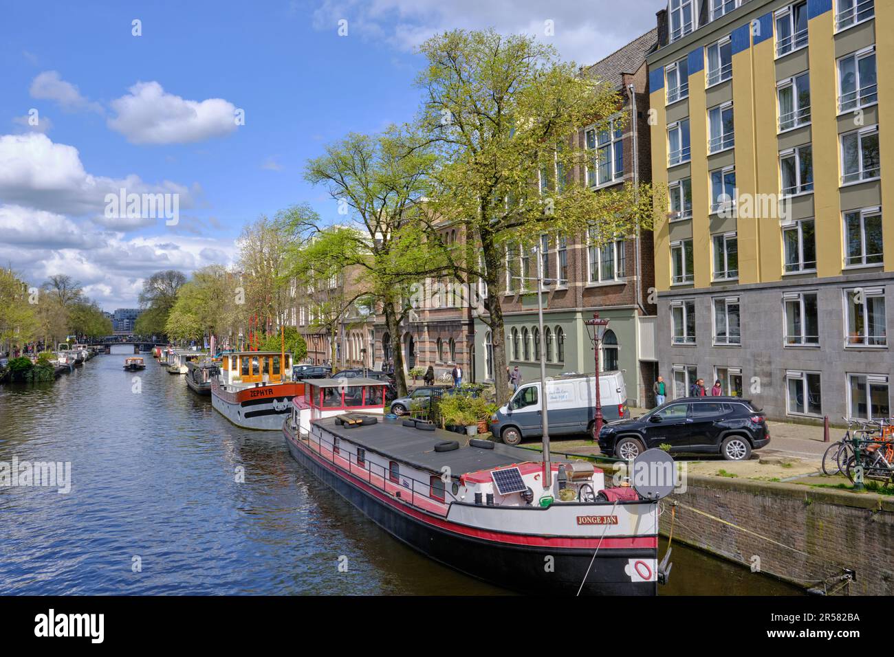 Amsterdam, North Holland, The Netherlands April 26 2023. Canal Houses