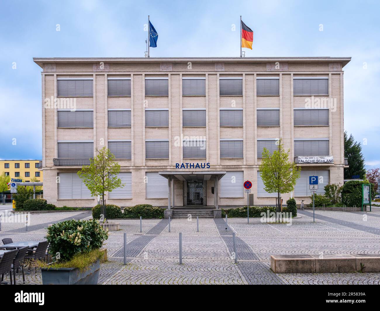 Singen, Germany May 1, 2023 Town hall in Singen, which was built in